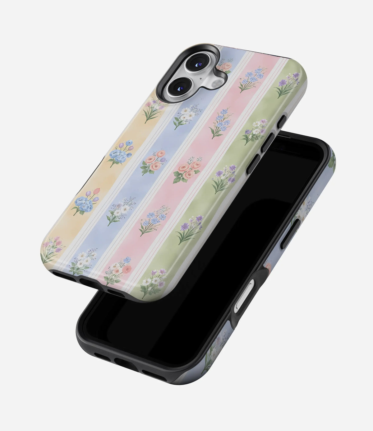 Pastel Bouquet Stripes Premium Tough Shining Phone Case (Double Layer) Available For All iPhone Models