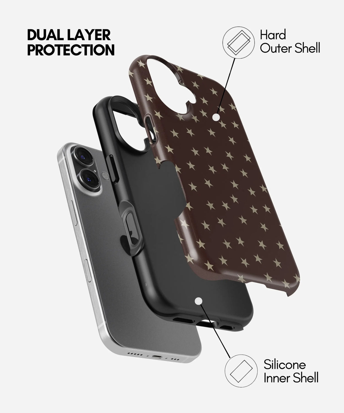 Mocha Stars Premium Tough Shining Phone Case (Double Layer) Available For All iPhone Models