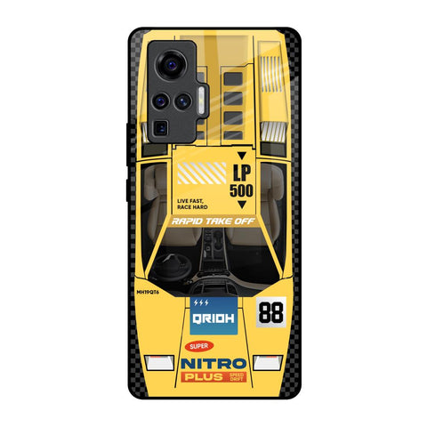 Yellow Racing Car Glossy Case for Vivo X50 Pro