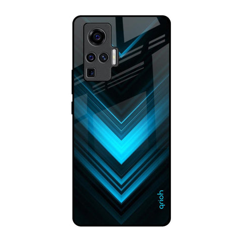 Vertical Blue Arrow Glossy Case For Vivo X50 Pro