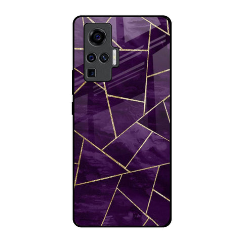 Geometric Purple Glossy Case For Vivo X50 Pro