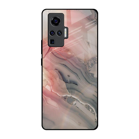 Pink And Grey Marble Glossy Case For Vivo X50 Pro