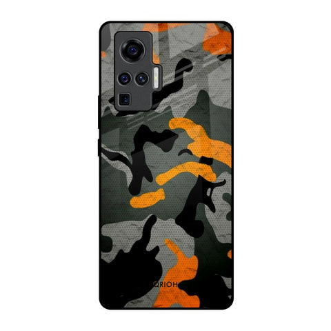Camouflage Orange Glossy Case For Vivo X50 Pro