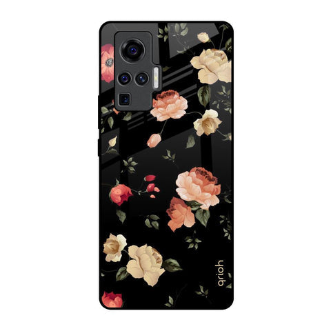 Black Spring Floral Glossy Case for Vivo X50 Pro
