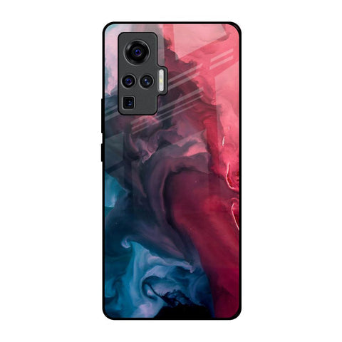 Blue & Red Smoke Glossy Case for Vivo X50 Pro
