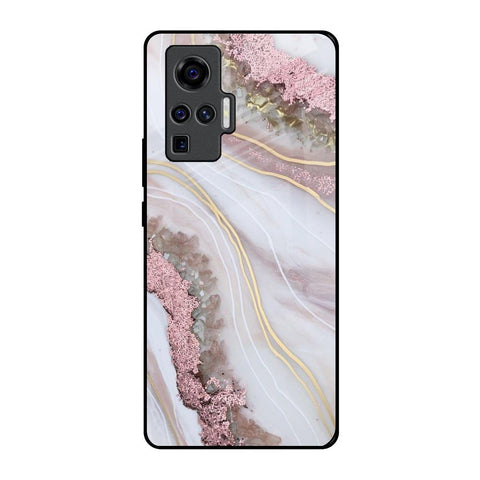 Pink & Gold Gllitter Marble Glossy Case for Vivo X50 Pro