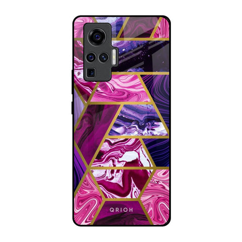 Electroplated Geometric Marble Glossy Case for Vivo X50 Pro