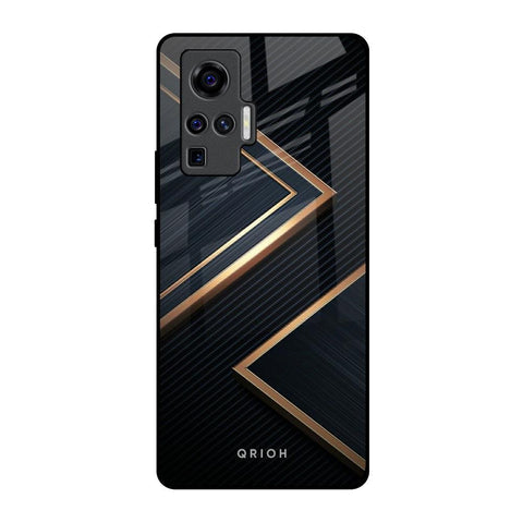 Sleek Golden & Navy Glossy Case for Vivo X50 Pro