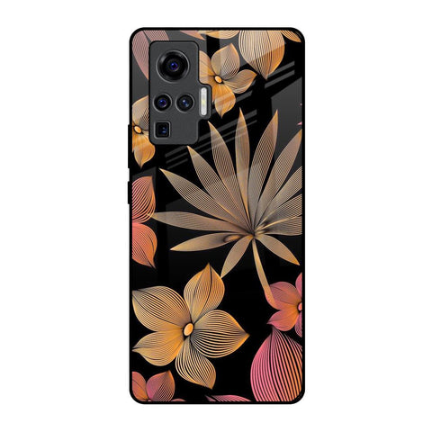 Lines Pattern Flowers Glossy Case for Vivo X50 Pro