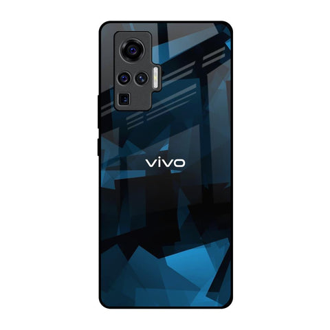 Polygonal Blue Box Glossy Case For Vivo X50 Pro