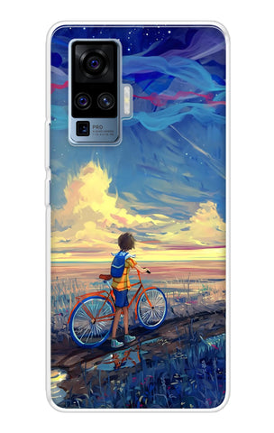 Riding Bicycle to Dreamland Soft Cover for Vivo X50 Pro