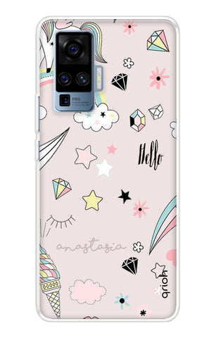 Unicorn Doodle Soft Cover For Vivo X50 Pro