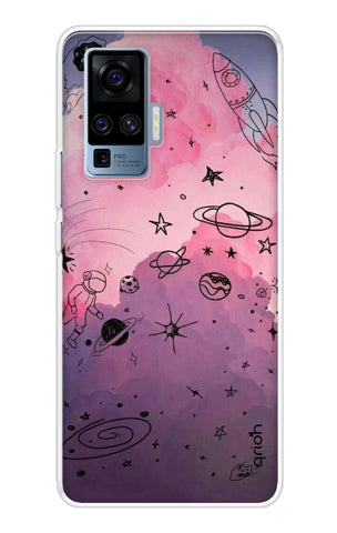 Space Doodles Art Soft Cover For Vivo X50 Pro