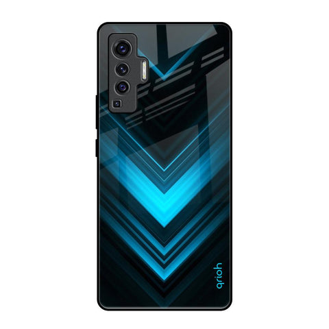 Vertical Blue Arrow Glossy Case For Vivo X50
