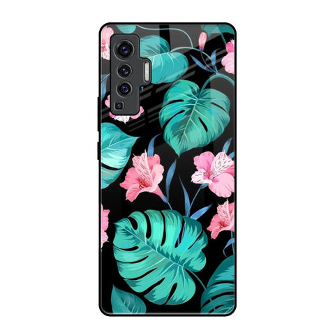 Tropical Leaves & Pink Flowers Glossy Case for Vivo X50