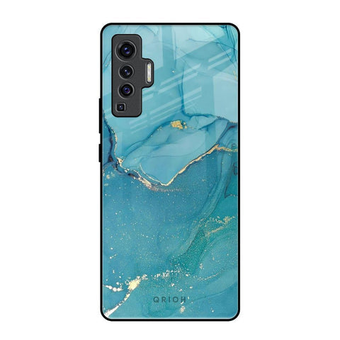 Blue Golden Glitter Glossy Case for Vivo X50