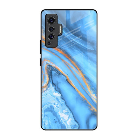 Vibrant Blue Marble Glossy Case for Vivo X50