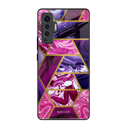 Electroplated Geometric Marble Glossy Case for Vivo X50