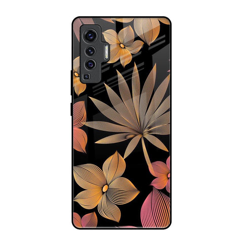 Lines Pattern Flowers Glossy Case for Vivo X50