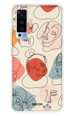 Abstract Faces Soft Cover for Vivo X50
