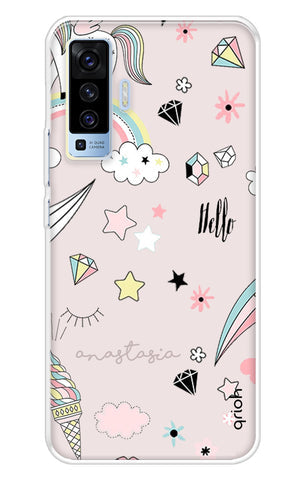 Unicorn Doodle Soft Cover For Vivo X50