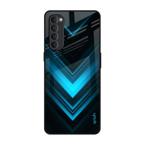 Vertical Blue Arrow Glossy Case For Oppo Reno4 Pro