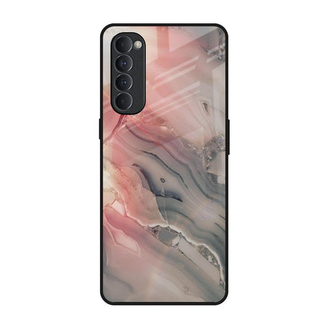 Pink And Grey Marble Glossy Case For Oppo Reno4 Pro