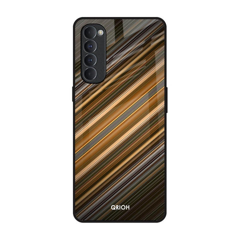 Diagonal Slash Pattern Glossy Case for Oppo Reno4 Pro