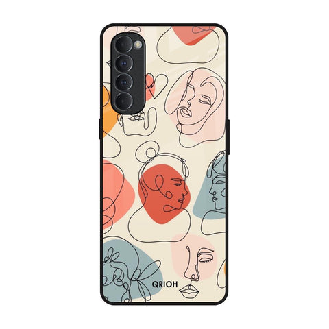 Abstract Faces Glossy Case for Oppo Reno4 Pro