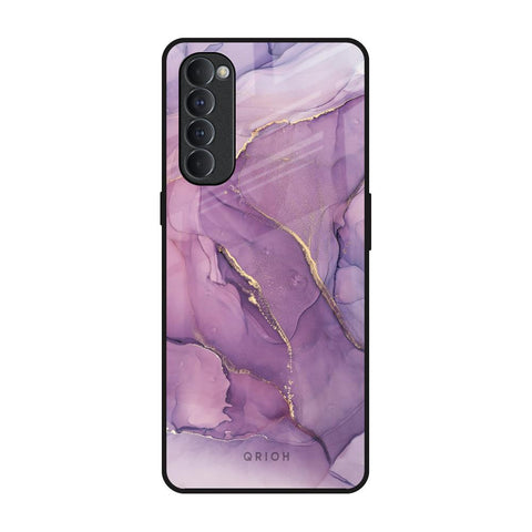 Purple Gold Marble Glossy Case for Oppo Reno4 Pro