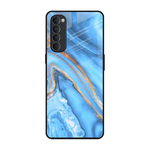 Vibrant Blue Marble Glossy Case for Oppo Reno4 Pro
