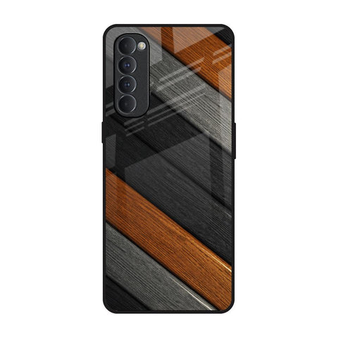 Tri Color Wood Glossy Case for Oppo Reno4 Pro