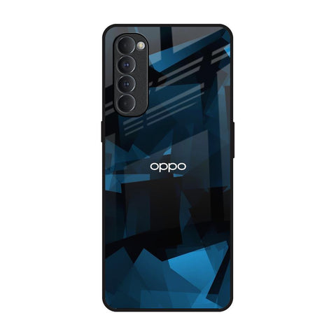 Polygonal Blue Box Glossy Case For Oppo Reno4 Pro