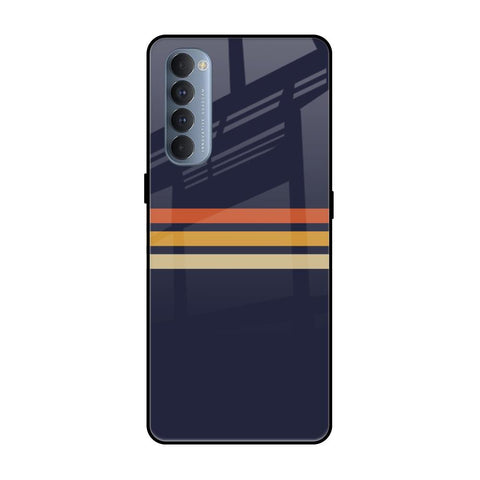 Tricolor Stripes Glossy Case For Oppo Reno4 Pro