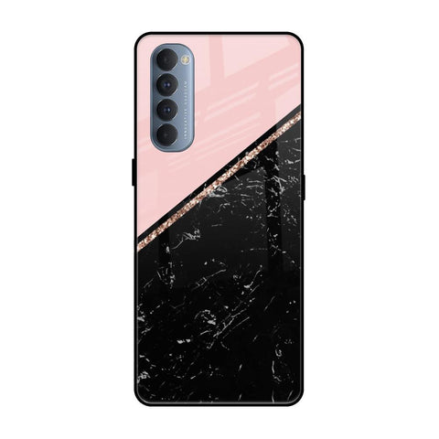 Marble Texture Pink Glossy Case For Oppo Reno4 Pro