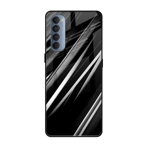 Black & Grey Gradient Glossy Case For Oppo Reno4 Pro