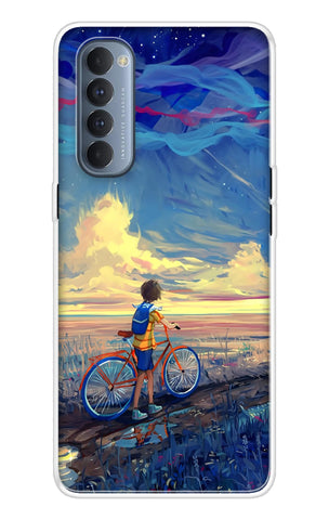 Riding Bicycle to Dreamland Soft Cover for Oppo Reno4 Pro
