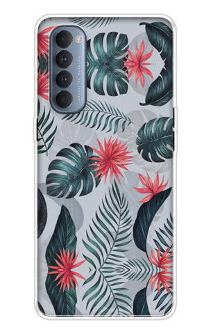 Retro Floral Leaf Soft Cover for Oppo Reno4 Pro