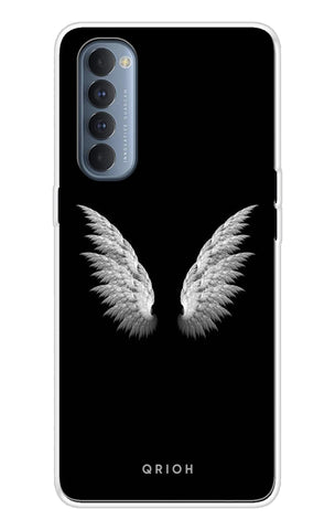 White Angel Wings Soft Cover for Oppo Reno4 Pro