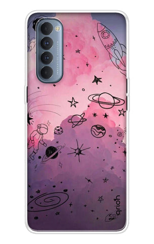 Space Doodles Art Soft Cover For Oppo Reno4 Pro