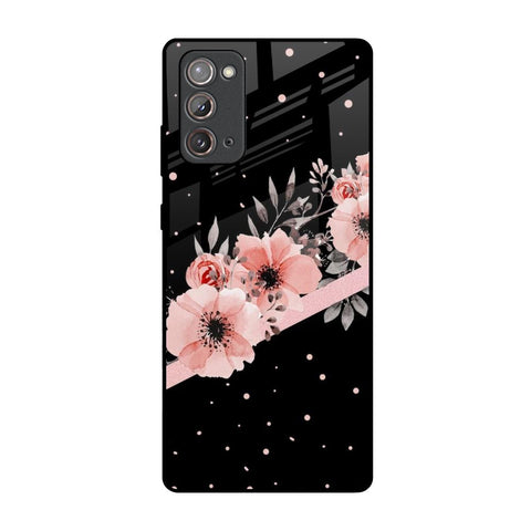 Floral Black Band Glossy Case For Samsung Galaxy Note 20