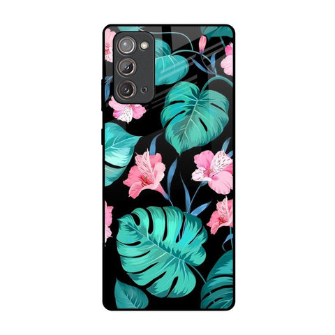 Tropical Leaves & Pink Flowers Glossy Case for Samsung Galaxy Note 20