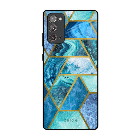 Turquoise Geometrical Marble Glossy Case for Samsung Galaxy Note 20