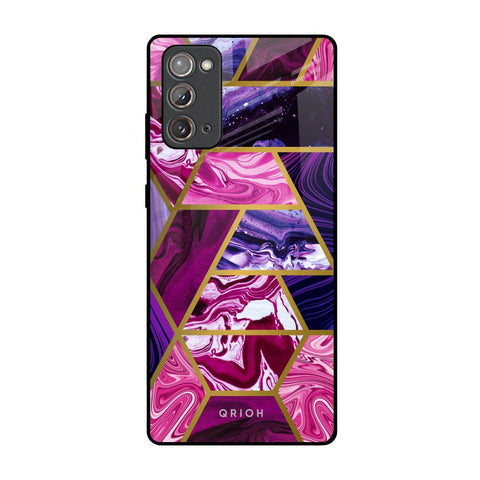 Electroplated Geometric Marble Glossy Case for Samsung Galaxy Note 20
