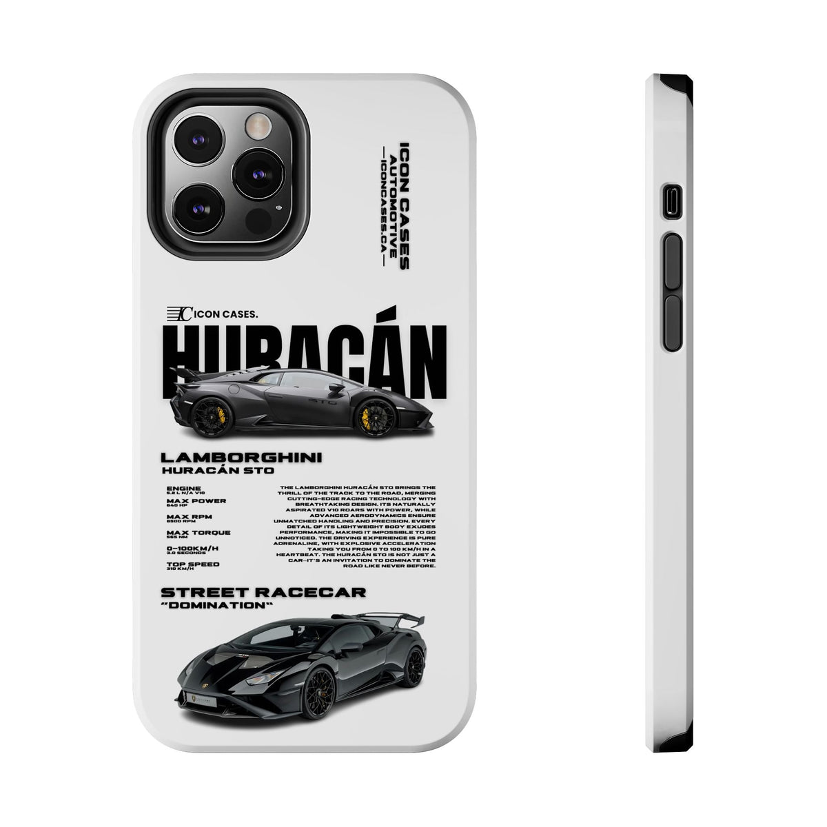 Lamborghini Huracan STO White Premium Tough Shining Phone Case (Double Layer) Available For All iPhone Models