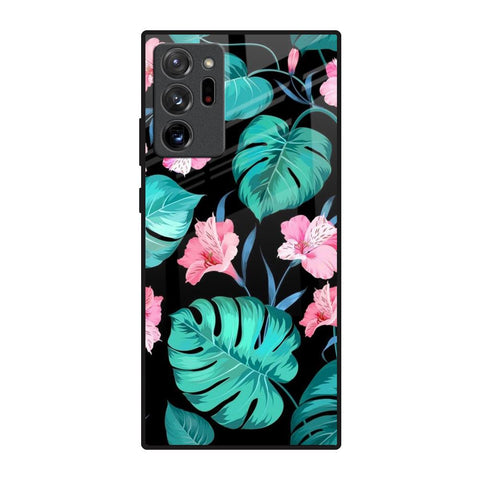Tropical Leaves & Pink Flowers Glossy Case for Samsung Galaxy Note 20 Ultra