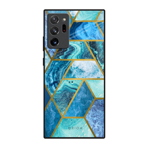 Turquoise Geometrical Marble Glossy Case for Samsung Galaxy Note 20 Ultra