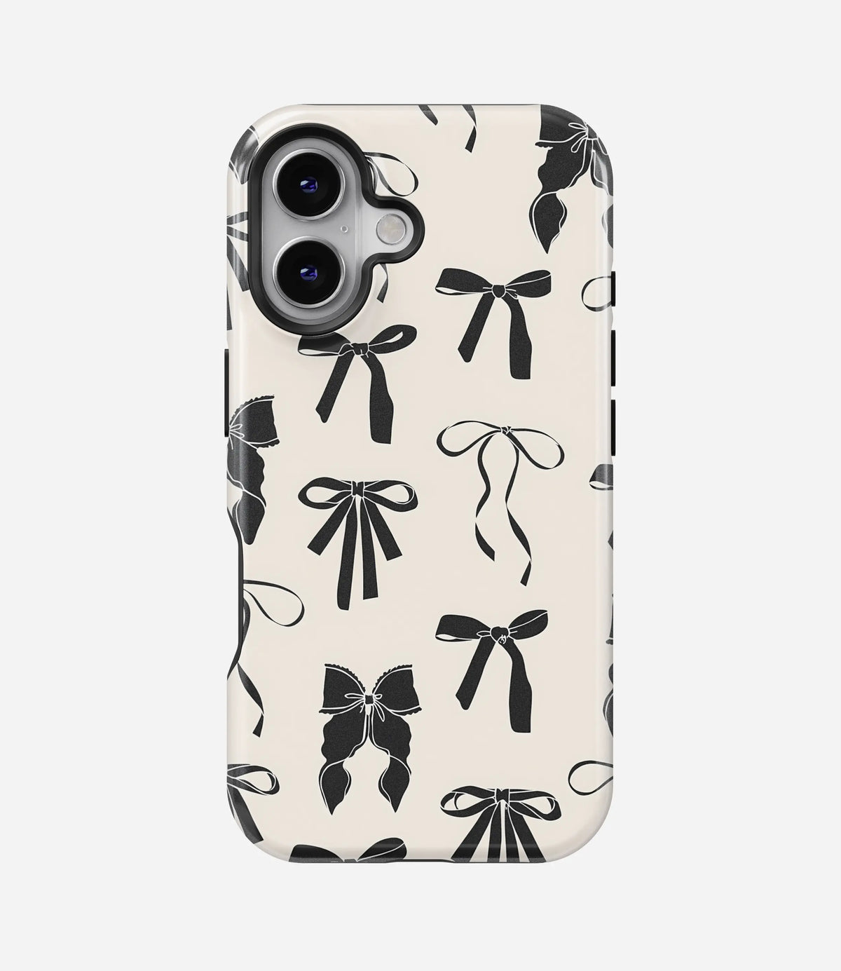 Noir Coquette Bows Premium Tough Shining Phone Case (Double Layer) Available For All iPhone Models