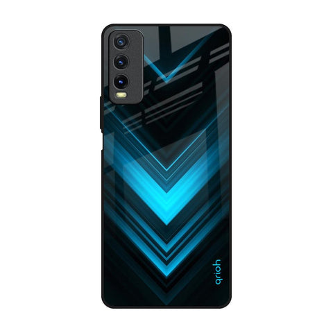 Vertical Blue Arrow Glossy Case For Vivo Y20