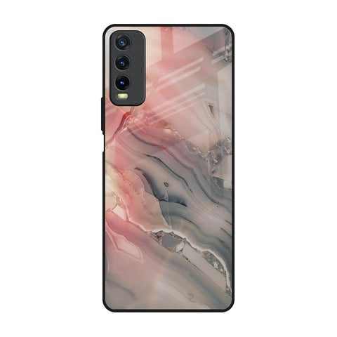 Pink And Grey Marble Glossy Case For Vivo Y20